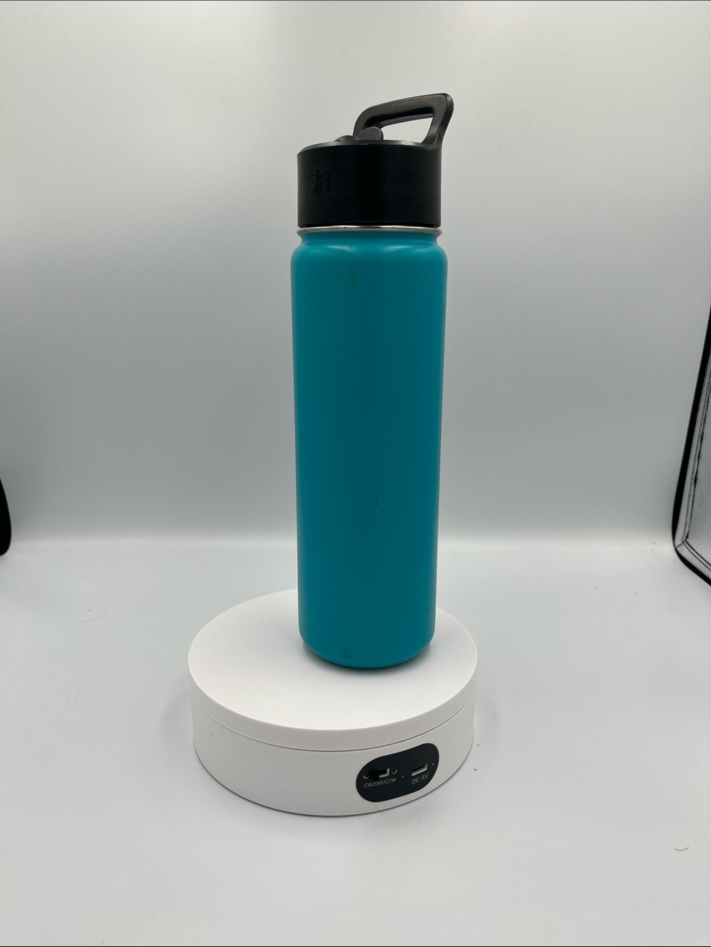 ThermoFlask Teal Insulated Water Bottle with Black Handle Lid